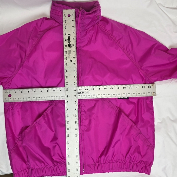 80s Pacific Trail Pink Windbreaker Pullover XL Hood Vintage Jacket Coat Tags - Picture 16 of 16